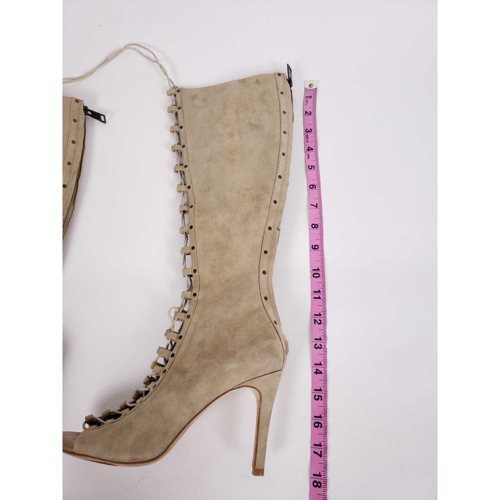 Joie Aubrey Suede Lace Up Peep Toe Knee Boots - Picture 8 of 8